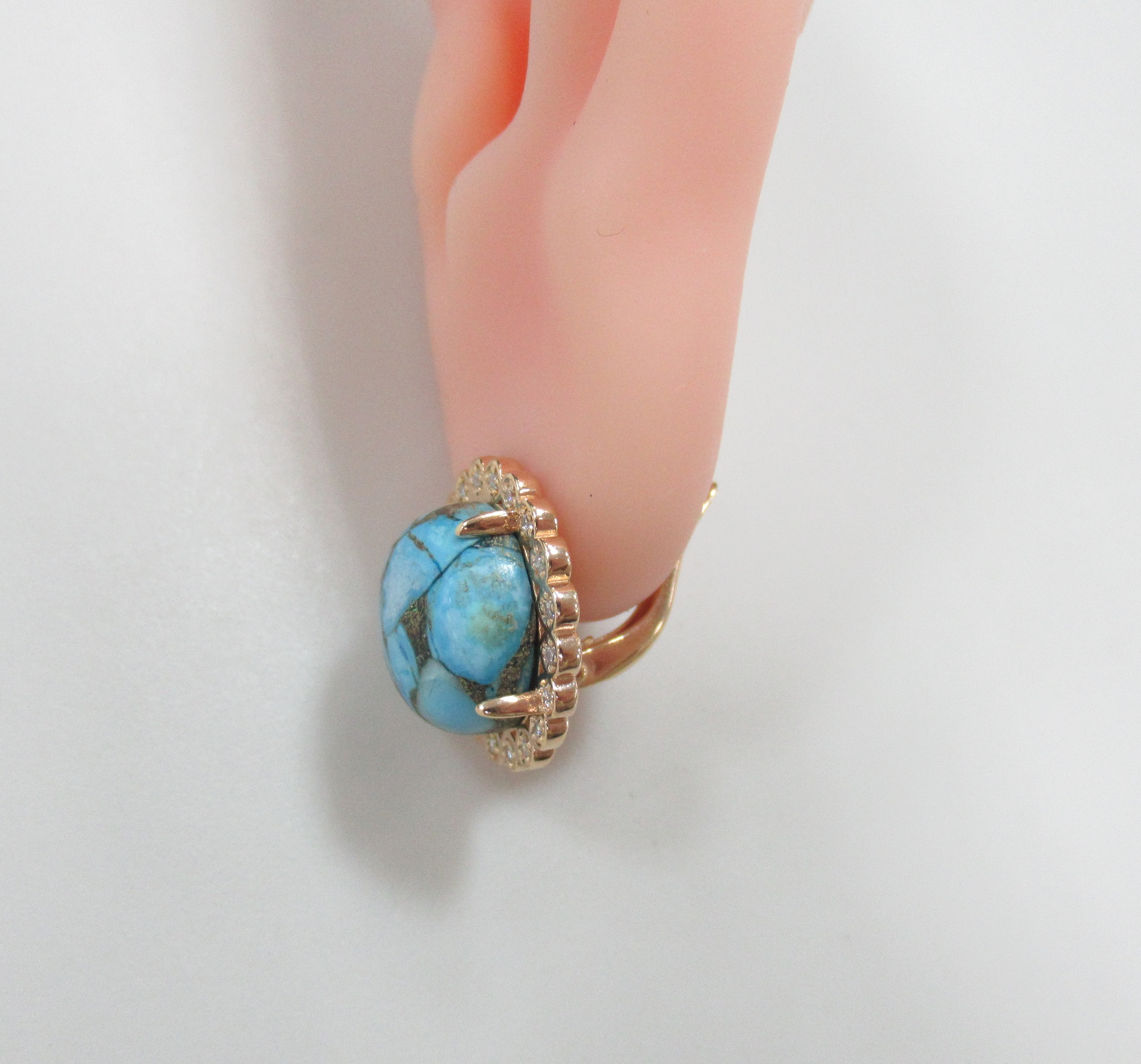 Серебряные серьги с бирюзой